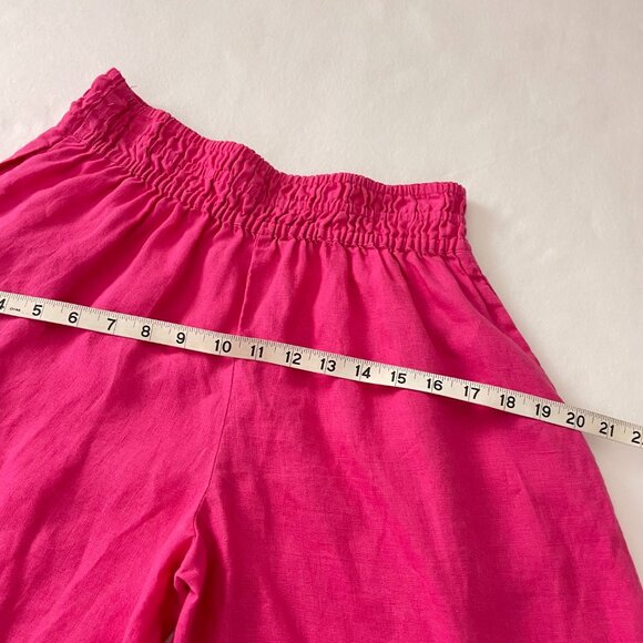 *By Anthropologie Pant The Somerset Linen Pull-On Fuchsia Size XS - Picture 8 of 12